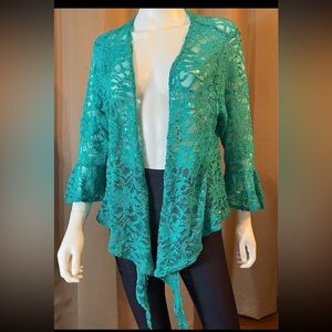 NWOT Teal Lace Cover Up/Shrug